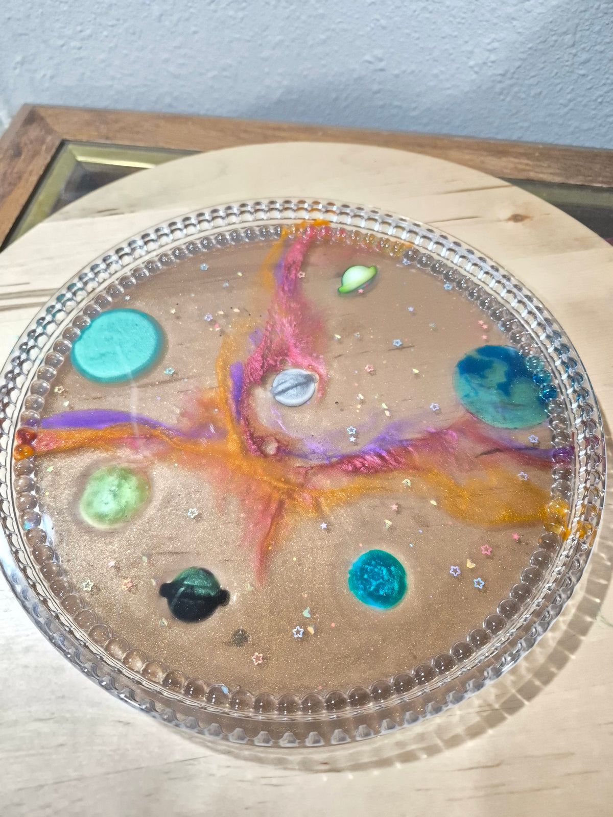 Galaxy planets large resin tray, top view