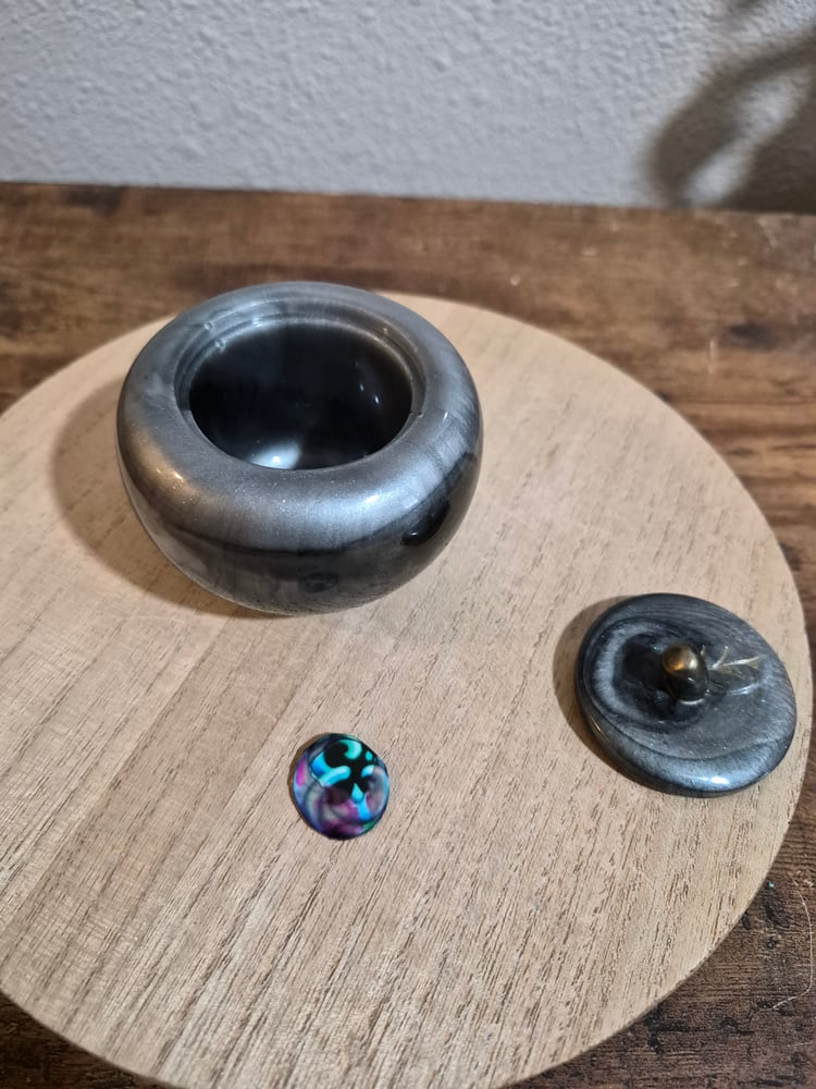 Black Marble Apple Trinket Jar