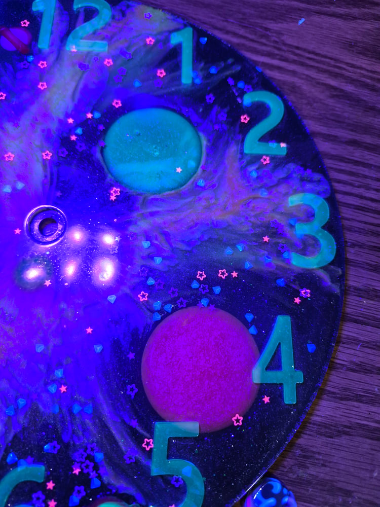Blacklight Galazy Clock