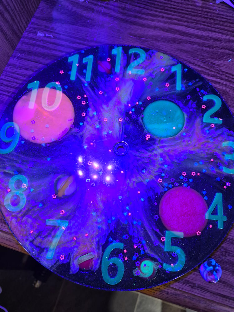 Blacklight Galazy Clock