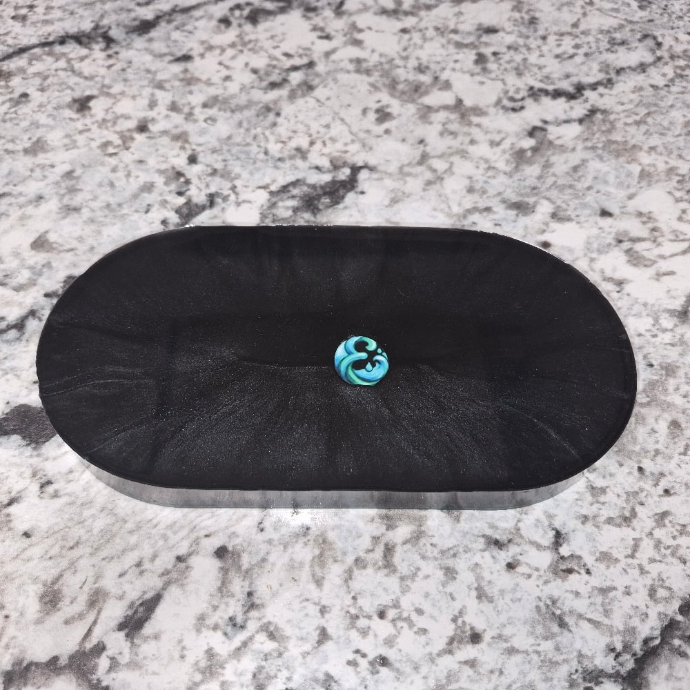 Emerald Green oval trinket tray