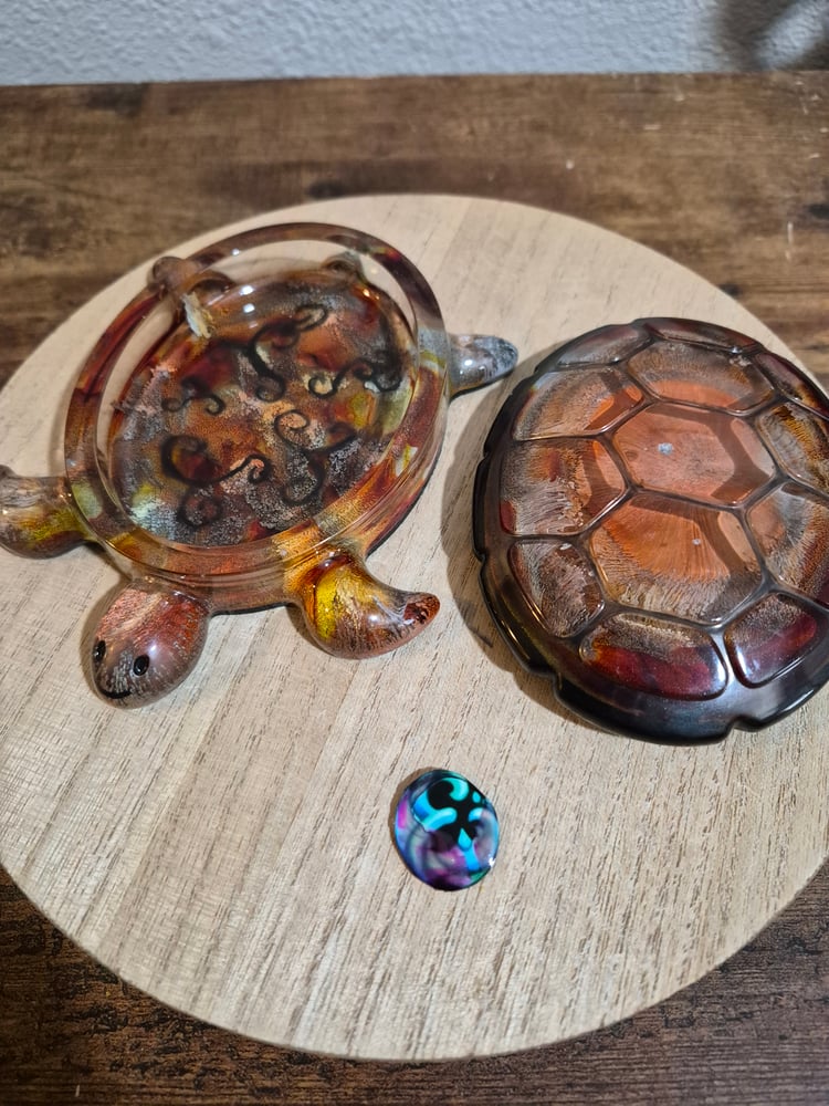 Fiery Petri Turtle Trinket Jar