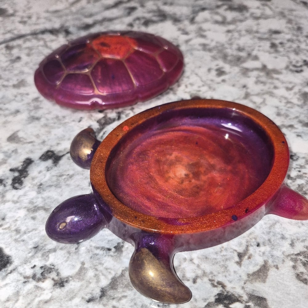 Galaxy Turtle Jar with lid