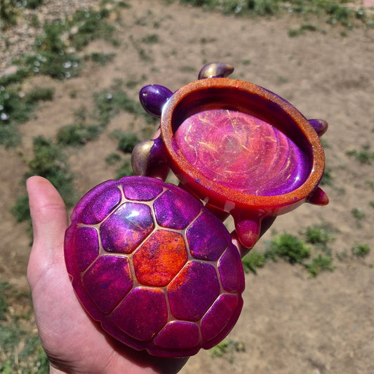 Galaxy Turtle Jar with lid