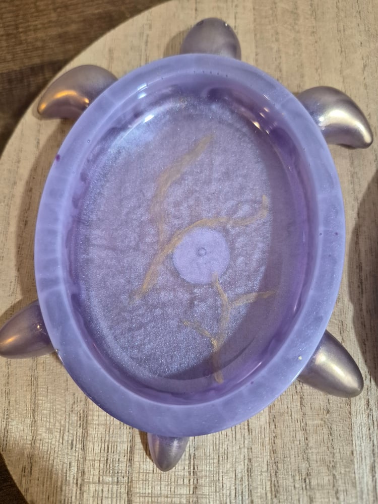 Purple and Gold Turtle Trinket Jar
