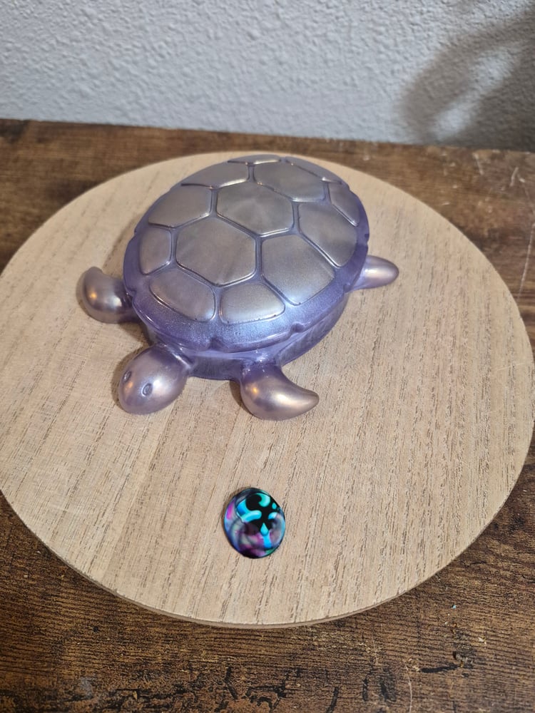 Purple and Gold Turtle Trinket Jar