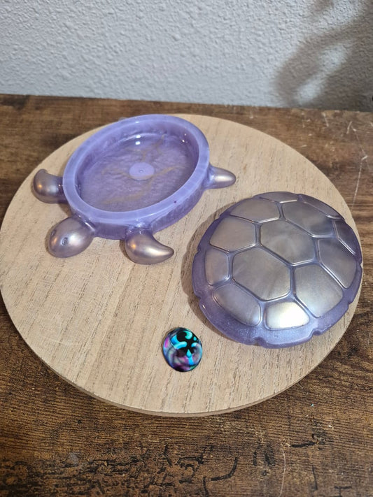 Purple and Gold Turtle Trinket Jar
