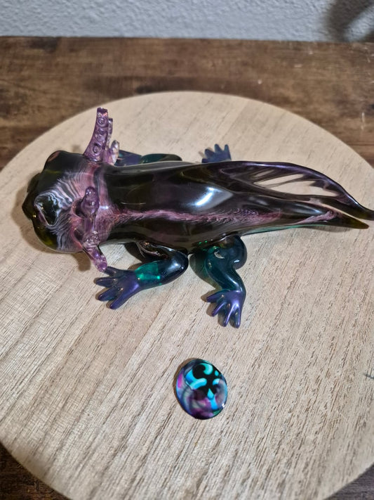 Purple Petri Axolotl Figurine 